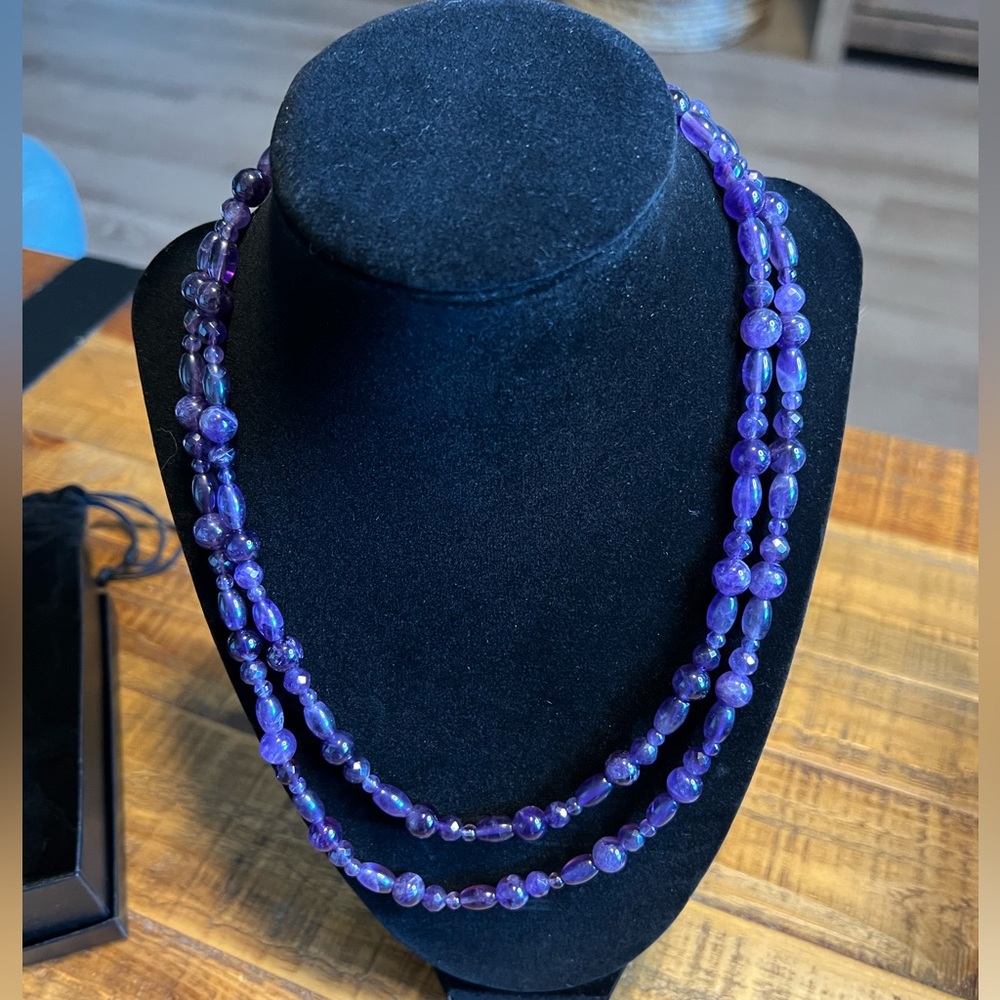 NIB - Mine Finds by Jay King set of 2 African amethyst necklaces
